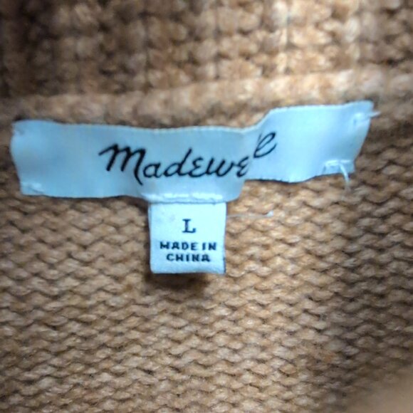 Madewell Cropped Turtleneck Sweater Women's Large Tan - Picture 4 of 9